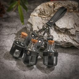 Medieval Alchemy Vial PU Leather Holder Belt - Artificial Potion Bottle Accessory for Renaissance Faires And Cosplay Belt