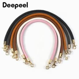 2Pcs 30/40/60mm Bag Handles Colored Replaceable Leather Shoulder Strap Fashion Handbag Weave PU Metal Buckle Accessories