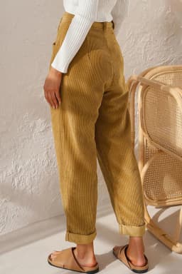 Women's 2025 Fall Corduroy Pants - High Waist Relaxed Straight Leg Trousers, Solid Color Casual Lounge Pants