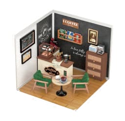 Robotime Rolife Super Creat Plastic DIY Miniature House Cafe Energy Supply Store Funny Toys Building Block Sets for Kids DW003