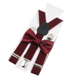 Adjustable Elastic Leather Suspenders Bowtie Set Men Women Baby Blue Braces Straps For Wedding Y-Back Shirt Accessories Gift