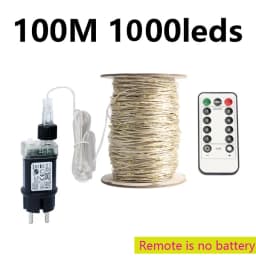 100M 200M LED String Lights Silver Wire Fairy Lights Christmas Garland For Outdoor Street New Year Tree Wedding Party Decoration