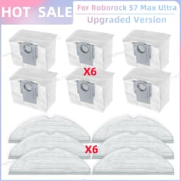 Fit for Roborock S7 Max Ultra Q100TSC Parts Main Roller Side Brush Hepa Filter Mop Pad Cloth Dust Bag Replacement Accessories