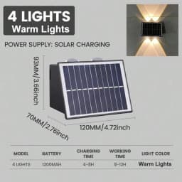 Solar Wall Lamp Outdoor Solar LED Light Waterproof Up And Down Luminous Lighting Balcony Yard Garden Decoration Lights