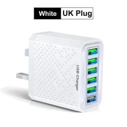 6-in-1 Multi Port Charging Head 5v3a Fast Charging Head Qc3.0 Quick Charging For Samsung S23 Xiaomi Eu/kr/us/uk Adapter Plug
