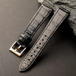 Handmade high-end crocodile leather strap, 18 19 20 21 22MM genuine leather , soft high-end Watchband, black retro bracelet