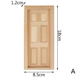 1Pcs 1:12 Dollhouse Miniature Door Flat Top Door Unpainted DIY Model Furniture Decor Toy Doll House Accessories