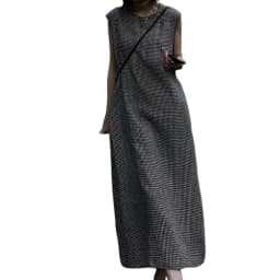 Summer 2026 plus Size Women's Plaid Loose Fit Sleeveless Dress Slimming Concealing Versatile High-End Feeling Commute Style