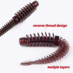 10PCS Soft Lures 6.5cm 7.5cm 8.5cm Thread TPE Worm Jig Hook Carp Fishing Crankbait Pesca Swimbait Gear Fishy Flavor Silicon Bait