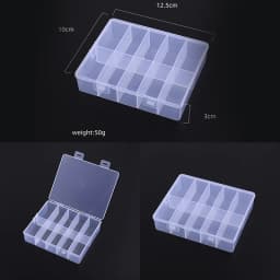 5//10/15 Grids Clear Plastic Storage Jewelry Box Compartment Container for Beads Crafts Jewelry Fishing Tackles Earring Box Case