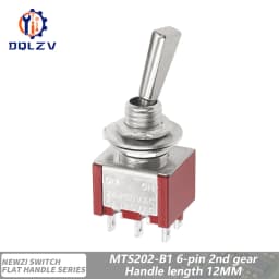 SH T80-T Series Flat Handle 6.35mm Panel Mount Mini Toggle Switch For RC Model Remote Controlller