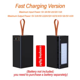 40 Cells 18650 DIY Power Bank Case Kit Detachable No Soldering Wireless Charge Camping Light Mobile Power Shell Without Battery