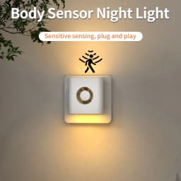 Human Body Sensor Night Light with EU Plug Warm Light Eye Care Hallway Light Dual Head Lighting Bedside Lamp Stairs Night Lights