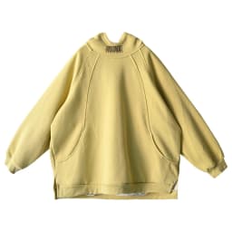 R70710 Artistic Casual Loose Thickened Age-Reducing Yellow Mid-Length Hooded Sweatshirt for Women 25 Autumn