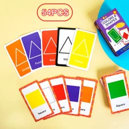 58PCS Baby Flash Cards Montessori Didactic Material Words Letter Number Learn Cards Color Shape Cognition Educational Parish Toy