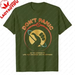 Retro-Hitchhikers-Guide-To-The-Galaxy-Graphic-Tee-42-Answer-To-Life-The-Universe-and-Everything-Don't-Panic-Casual-T-Shirts