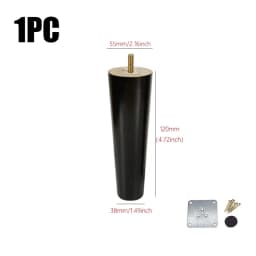 8/10/12/15/20cm Durable Solid Wood Furniture Legs Conical Universal Sofa Legs with Iron Sheet Chair Replacement Feet