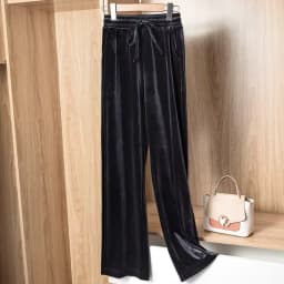 Big size Autumn Women Wide Leg Pants Casual High Elastic Waist Pockets velvet pants Fashion elegant Winter velour Trousers