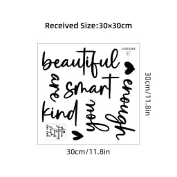 Affirmation Cards ”You Are Kind Smart Beautiful Enough“Art Wall Stickers for Bedroom Cloakroom Mirror Decoration Wall Decals
