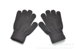 Winter 4-11 Year Old Children's Writing Cold-proof Warm Gloves Solid Color Knitted Wool Acrylic Full-finger Split-finger Gloves