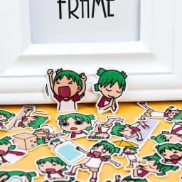 35pcs Creative Cute Self-made Green Hair Sister Girl Scrapbooking Cartoon /Waterproof Stationery Diy Print Stickers Kawaii