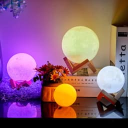LED Night Light 3D Print Moon Lamp With Stand And Battery Color Change Bedroom Decor Moon For Kids Gifts Lampara De Luna