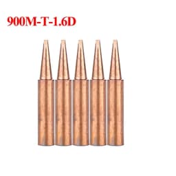 5pcs/set 900M-T Pure Copper Copper Soldering Iron Tip Lead-Free Welding Solder Tip 933.907.951/900M-T-IS/900M-T-1.6D/900M-T-4C
