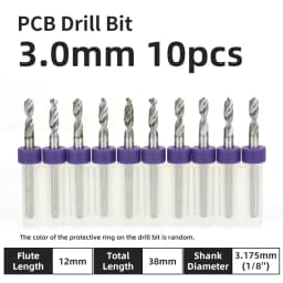 TOOLEYE 10pcs PCB Drill Bit Set Micro Drills Printed Circuit Board 1/8" Shank Mini CNC Drill Bits 0.1-3.175mm Drilling Tools