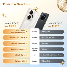 realme 15 Pro 5G Smartphone Qualcomm Snapdragon 7 Gen 4 Chipset 7000mAh Titan Battery 80W Ultra Charge 360° All-sense NFC