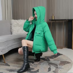Fashionable Autumn Winter Candy Colored down Cotton Jacket Women's Korean Style Short Loose Hooded Student Cotton Coat Trendy