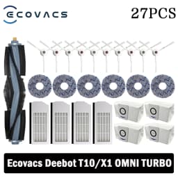 Ecovacs Deebot X1 OMNI / T10 OMNI Robot Vacuum Cleaner Spare Parts, Rubber / Side Brush, Cover,Hepa Filter, Mop Rag, Dust Bag