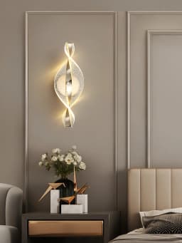 1pc/2pc Golden Snowflake, Cloudy Acrylic Wall Sconce for Living Room, Bedroom Home Decor, Modern LED Bedside Wall Sconce
