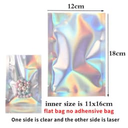 25pcs Holographic Rainbow Flat Foil Mailing Envelope Large Laser Self Adhesive Shipping Bags for Courier Storage Gift Package