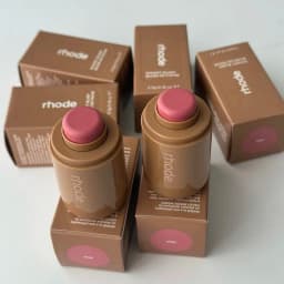 RHODE Cheek Blush Cream Blusher Stick Lip Gloss Phone Case For iPhone 15 16 17 Ribbon SALTY TAN Raspberry Espresso Lipstick INS