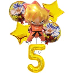 Dragon Ball Z Birthday Party Decoration Anime Tableware Invitation Cards Banner Backdrop Poster Cake Topper Number Balloon Set
