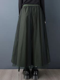 Patchwork Mesh Green Vintage High Waist Wide Leg Pants Women New Spring Autumn Casual Loose Trousers Fashion Streetwear 2026