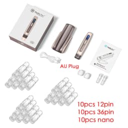 H5 Hydra Pen Derma Microneedle Pen 4-Pole EMS Microcurrent Mesotherapy - With 30 Pcs Automatic Serum Needles Gifts