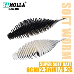 SAMOLLA Worm Silicone Soft Lure Fishing Lure Bellows Gill Artificial Pike Bass Swimbait Rig For Fishing Baits leurre souple