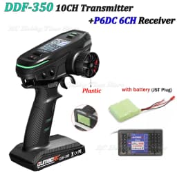 DUMBORC DDF-350 Transmitter 2.4G 10CH Digital Radio Remote Control with Gyro Receiver P6F for RC Car Boat Tank LCD FHSS System
