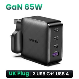 UGREEN UK Plug GaN 100W 65W Fast Charger QC 4.0 3.0 for Macbook Air Tablet iPhone 18 17 16 Pro Max Xiaomi USB Type C PD Charger