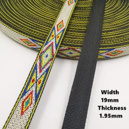 3Yards 10-20MM Retro Jacquard Substantial Thick Webbing Bag Belt Straps Ribbon for DIY Horse Or Big Pet Collar Clothing Sewing