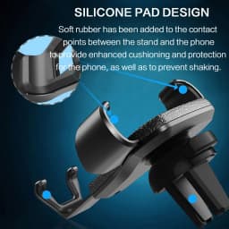 Heavy Duty Gravity Car Phone Mount Air Vent Clip Universal Shockproof Anti Shake Mobile Phone Holder One Hand Quick Pick Place Strong Grip Cradle Stand For Samsung Android Smartphone 360 Rotation Adjustable Easy Installation Secure Fit Car Vent Mount