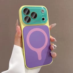 Candy Color Contrast for Magsafe Case for iPhone 18 17 Pro Max 16 15 14 Magnetic Camera Film Protector Large Window Cover
