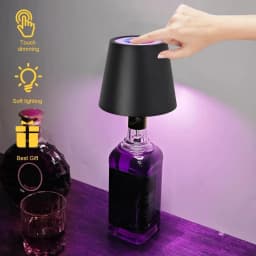 GGbingo LED Bottle Lamp USB Rechargeable Mood Desk Bottle Lamp 2000mAh Touch Stepless Dimmer RGB 3 Color RGB Table Night Light