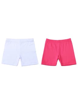 2Pcs Summer Solid Color Kids Leggings Girls Safety Shorts Leggings Girls' Beach Shorts Are Suitable for Children Aged 2-12 Years