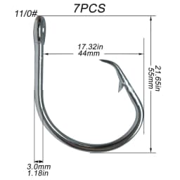 Giant Fishing Hook 5/0-16/0 Forged In-line Circle Hooks Shark & Swordfish Tuna Hook Stainless Steel Big Game Saltwater Fishhook
