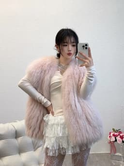 This year's popular internet celebrity style double-sided woven fox fur vest women's slim and young style