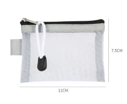 Mini Clear Nylon Mesh Zipper Coin Purse Cute Wallet Portable Credit Card ID Bag Lipstick Pouch Data Line Key Earphone Organizer