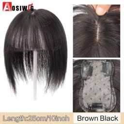 Long Straight Topper Hair Piece With Bangs Invisible Seamless Clip Overhead Toupee Invisible Replacement block Cover White Hair
