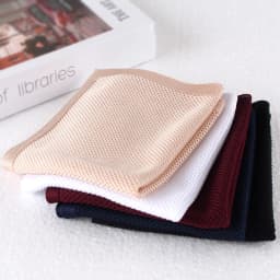 Knitting Wool Men's Solid Black Pocket Square Suit Formal Dress Accessories Small Scarf Towel Wedding Chest Handkerchief 25.5cm